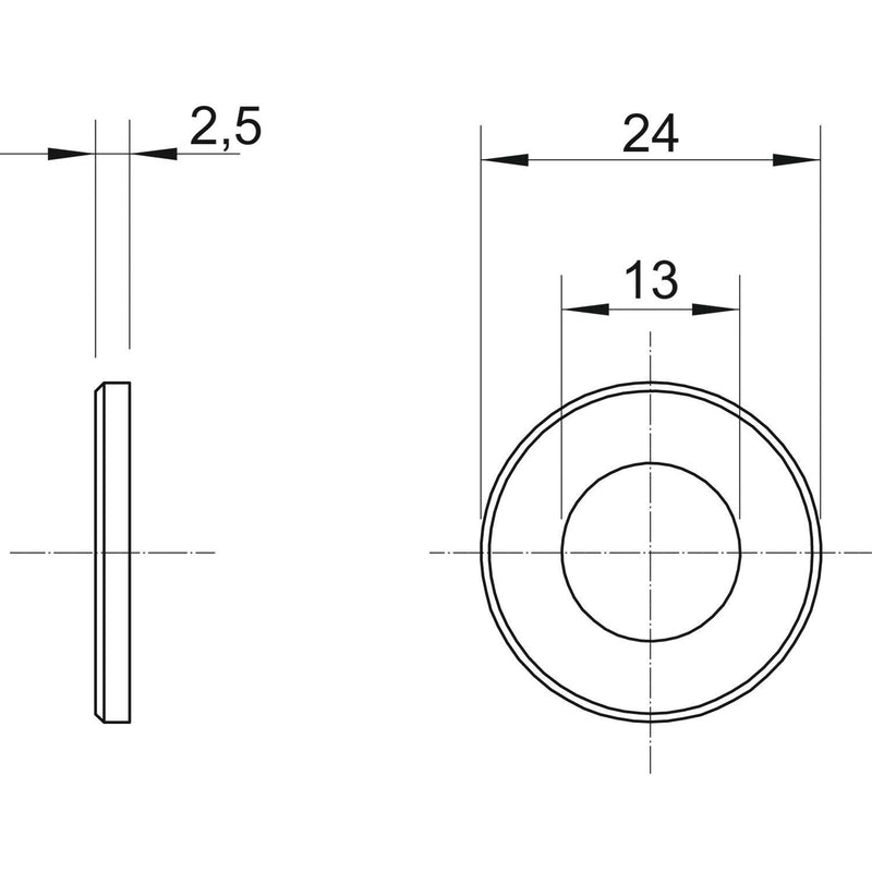 OBO Bettermann - Unterlegscheibe WS M12 D24 A4 M12 − 100 Stück