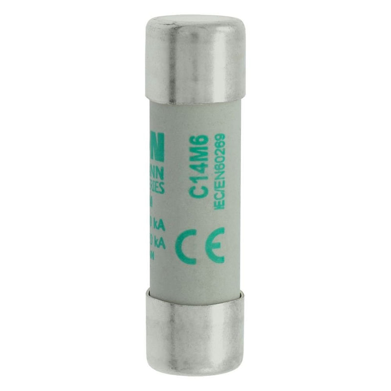 Eaton - Zylindrische Sicherung Sicherungseinsatz Nieders. CYL AM 14,#C14M6S 6A AC 500V 120kA − 10 Stück