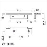 Zumtobel Group - Mechanisches Zubehör/Ersatzteile für Leuchten Anbauwinkel COSIGN150 #22168689 180Gr NTx