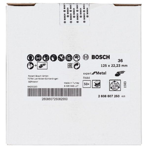 Bosch - Trenn-/Schleifscheibe Fiberschleifscheibe R444, 2608607250 Expert for Metal