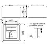 Telegärtner - Kommunikationsanschlussdose Kupfer Modul-Aufnahme AP 80x80 100021381 1fach aws leer