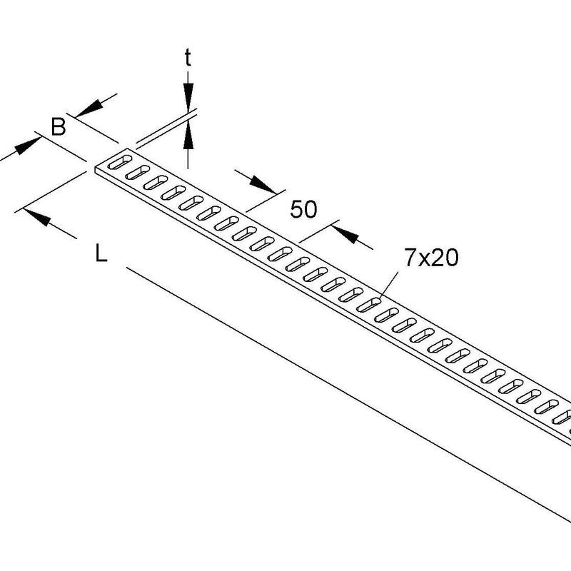 Niedax - Sprosse für Kabelleiter Flacheisensprossen SPM 30X5/3 F − 3 Meter