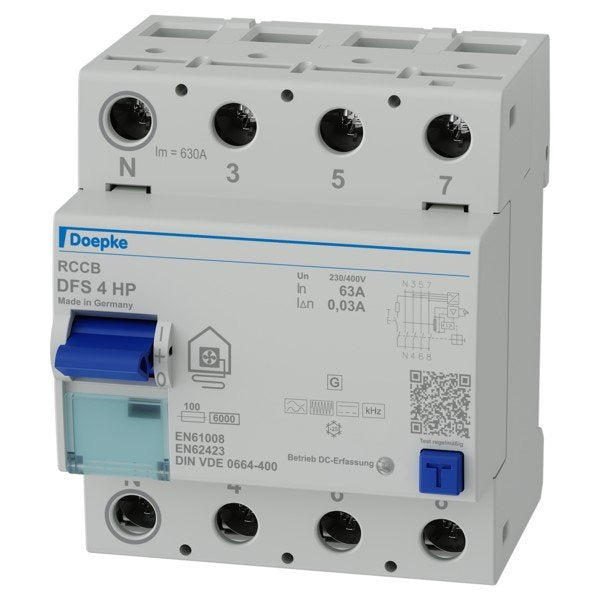 Doepke - Fehlerstrom-Schutzschalter FI-Schutzschalter DFS4 063-4/0,03-HP 4p, 63A, 0.03A,TypB