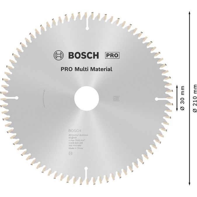 Bosch - Kreissägeblatt PRO Multi Material 2608640445 Kreissägeblatt 210 x
