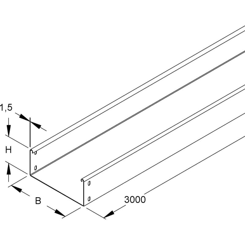 Niedax - Kabelrinne RSU 85.300 F OV 85x300x3000mm − 3 Meter
