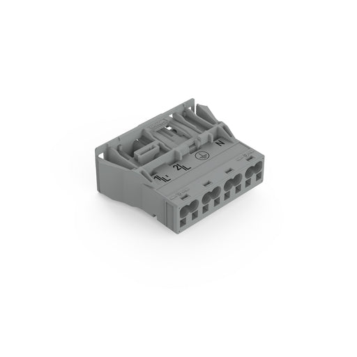 WAGO - Geräteanschluss für steckbare Gebäudeinstallation Snap-In-Stecker 770-754/060-000 4-polig,Kod. B,grau − 100 Stück