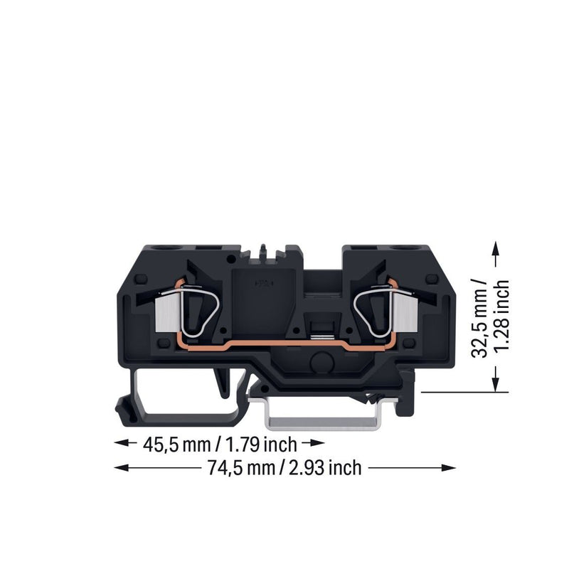WAGO - Durchgangs-Reihenklemme 2-Leiter-Durchgangsklemme 282-905 6mm² − 50 Stück