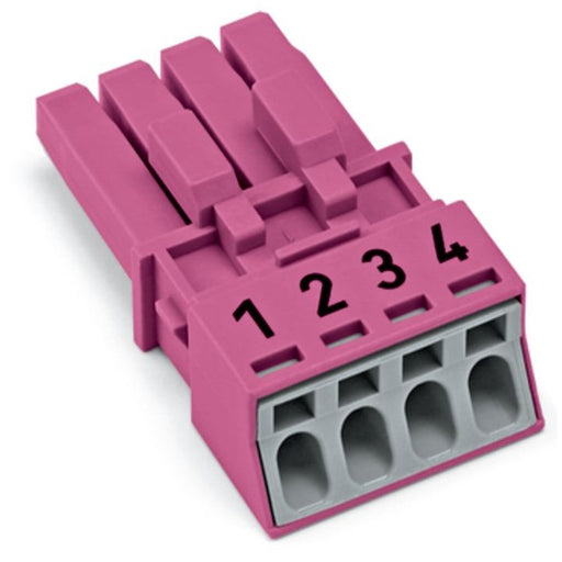WAGO - Steckverbinder für steckbare Gebäudeinstallation Buchse 4-polig 890-284 Kod. B,pink − 50 Stück