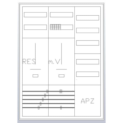 ABN - Zähler-Komplettschrank Zählerschrank S37ZA111 3Pkt 1Z 1R 1V 1APZ