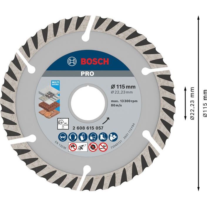 Bosch - Trenn-/Schleifscheibe PRO Multi Material 2608615057 Diamanttrennscheibe