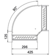 OBO Bettermann - Bogen für Kabelrinne Bogen 90° für Kabelrinne RB 90 630 FSK SW horizontal 60x300
