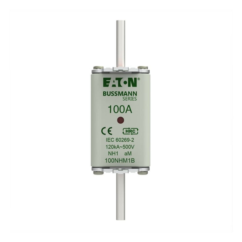 Eaton - Messersicherung Sicherungseinsatz Nieders. FUSE NH 1 #100NHM1B 100A AC 500V 120kA − 3 Stück