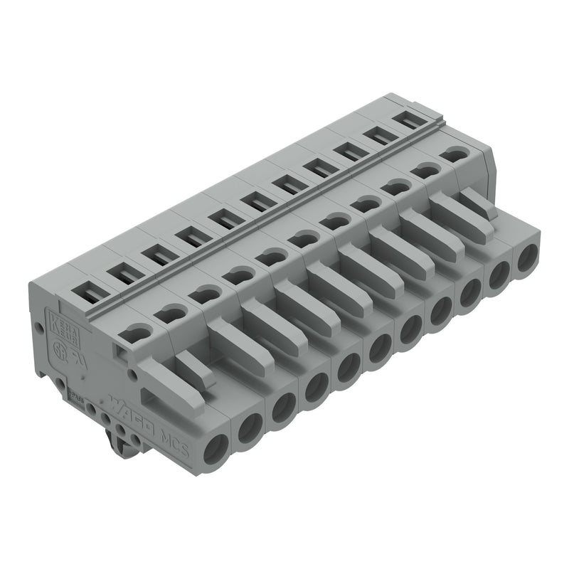 WAGO - Kabelsteckverbinder für Leiterplattensteckverbinder 1-Leiter-Federleiste 231-111/008-000 CAGECLAMP,2,5 mm²,gr − 25 Stück