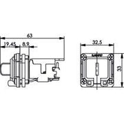 Telegärtner - Modularer Steckverbinder Einbauflansch IP67 100022952 mit AMJ-Modul Cat.6