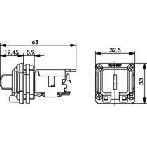 Telegärtner - Modularer Steckverbinder Einbauflansch IP67 100022952 mit AMJ-Modul Cat.6