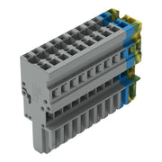 WAGO - Ein- und mehrpolige Klemmenleiste 1-Leiter-Federleiste 769-111/000-038 4mm²,gn-ge/bl/gr − 20 Stück