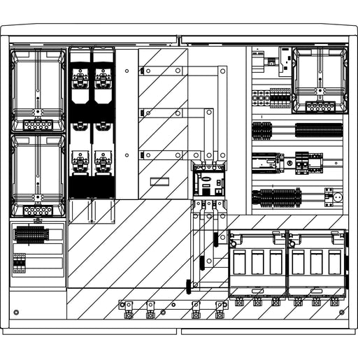 Elsta Mosdorfer - Zähler-Komplettschrank WS-PV-ACS DB F5-F5 N1 WSPF843V.N1.C2201 300kVA VE/EM 2W2 e.d