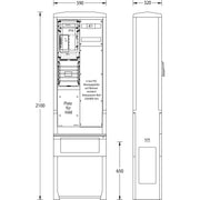uesa - Zähler-Komplettschrank Zähleranschlußsäule ZAS-S1-1MP-eHz Westn 2100x590x320mm