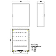 GSAB Elektrotechnik - Anschlussschrank GfK-Wandschrank IP55 100W750K 1000x750x300mm