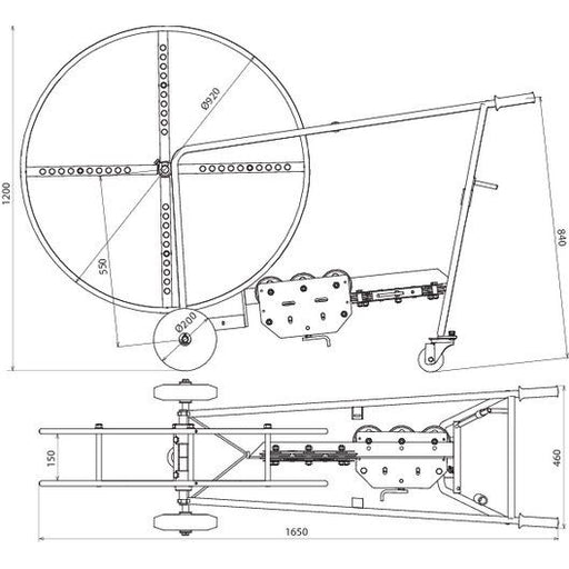 DEHN - Zubehör/Ersatzteile für Erdung und Blitzschutz Drahtrichtgerät fahrbar DRG10RO710FBSTTZN St/tZn m.Abspuleinr