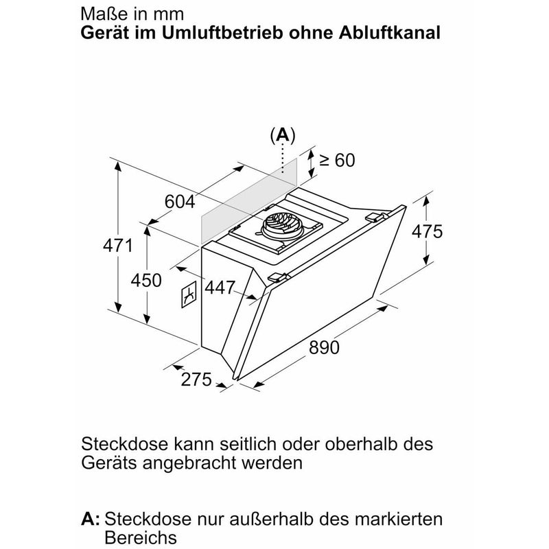 Bosch - Dunstabzugshaube Wandesse Schrägdesign DWJ91LT60