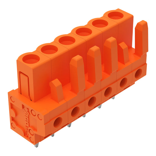 WAGO - Leiterplattensteckverbinder THT-Federleiste gerade 232-166 Maß 5,08mm,orange − 50 Stück
