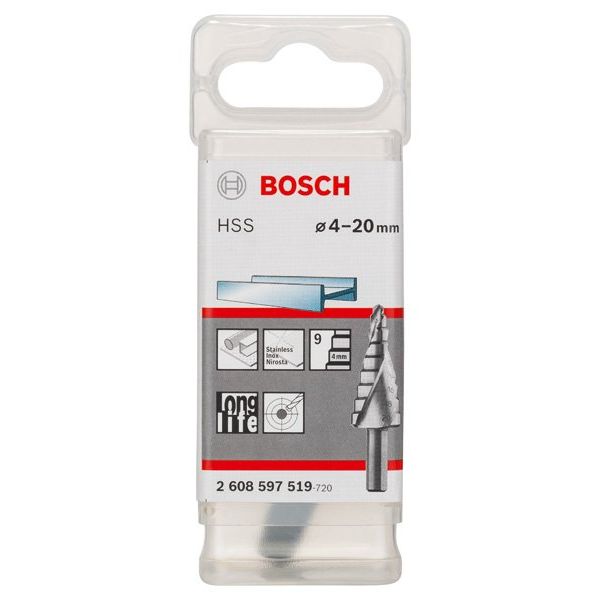 Bosch - Stufenbohrer HSS, 4 - 20 2608597519 mm 8 mm 70,5 mm 9