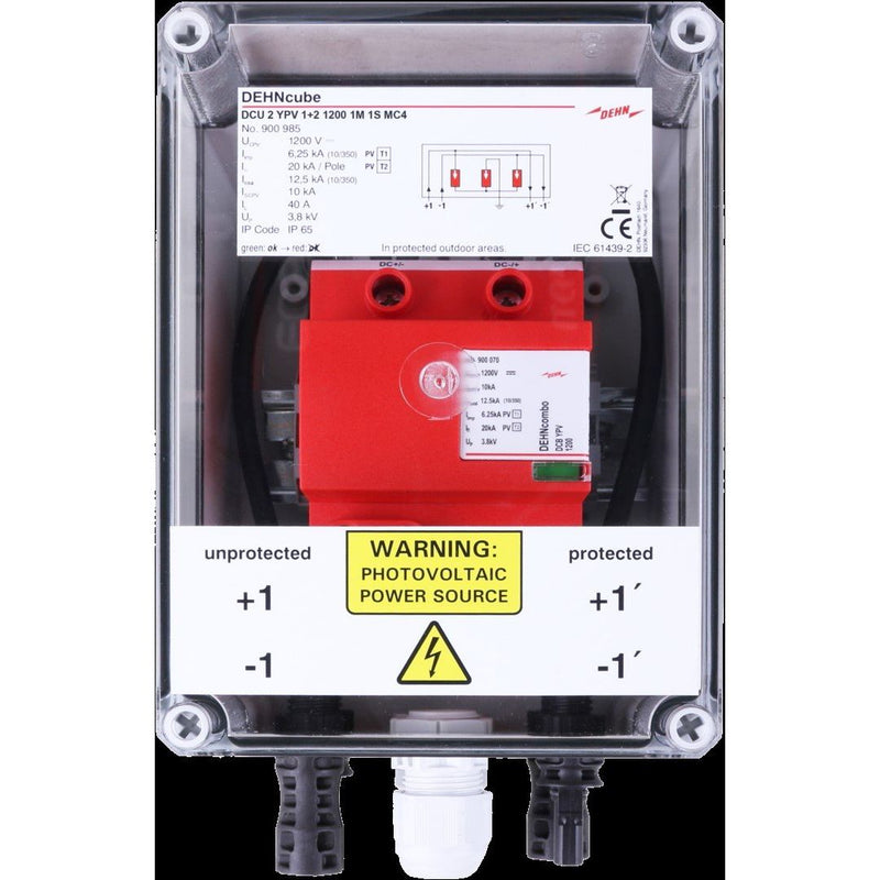 DEHN - Photovoltaik-DC-Stringbox Generatoranschlusskasten DCU2YPV1212001M1SMC4 für PV-Anlagen