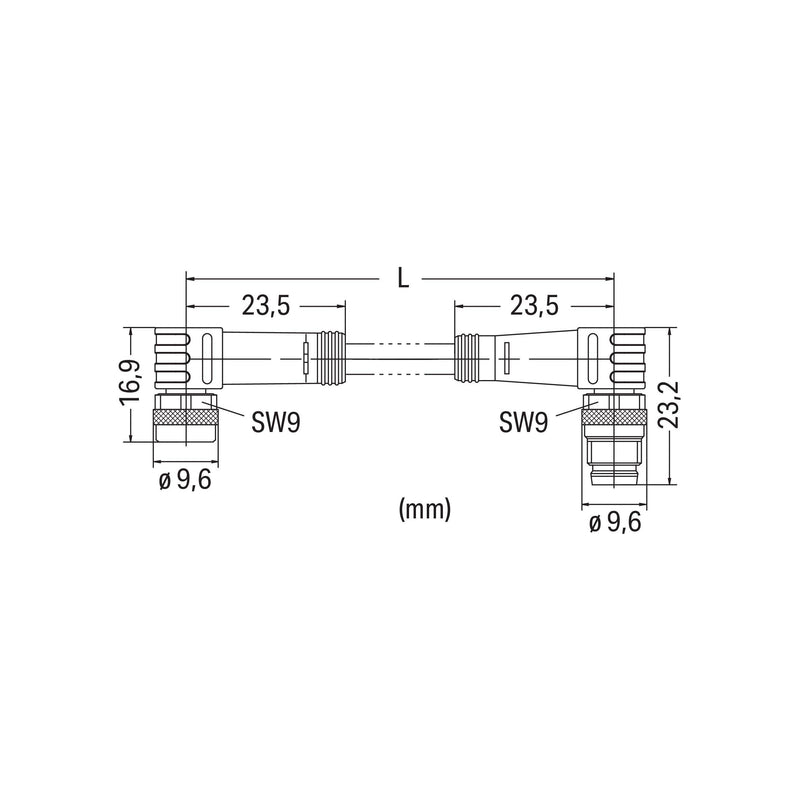 WAGO - Konfektioniertes Sensor-Aktor-Kabel Sensor-/Aktorleitung M8Bu. 756-5204/030-010 winklig,M8-St.,wink. − 1 Stück