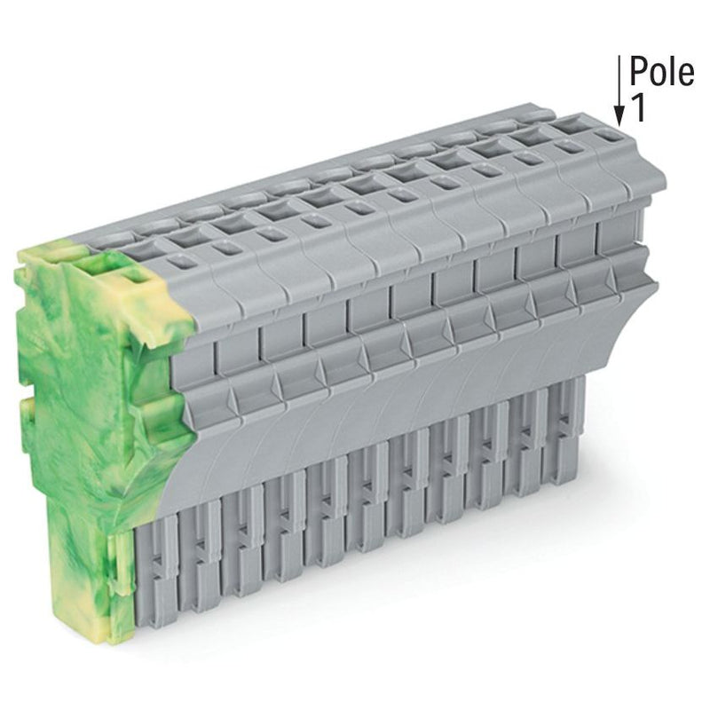 WAGO - Ein- und mehrpolige Klemmenleiste 1-Leiter-Federleiste 2022-115/000-037 4 mm²,gn-ge/gr − 25 Stück