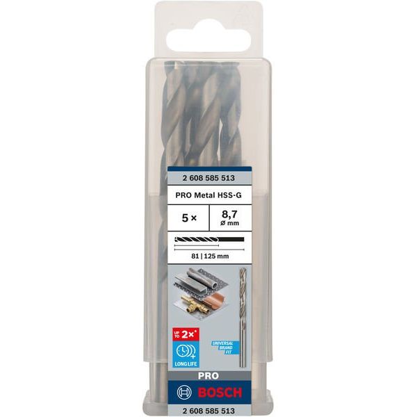 Bosch - Bohrer PRO Metal HSS-G 2608585513 Spiralbohrer 8,7 x