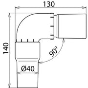DEHN - Zubehör/Ersatzteile für Sicherheitsgeräte Saugrohrwinkel SRW 90 MS 90 Grad D40, L120mm