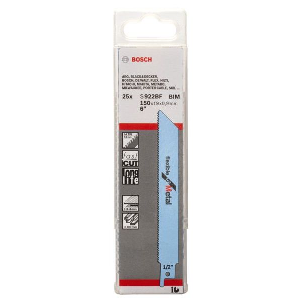 Bosch - Säbelsägeblatt Flexible for 2608657550 Metal, 25er-Pack