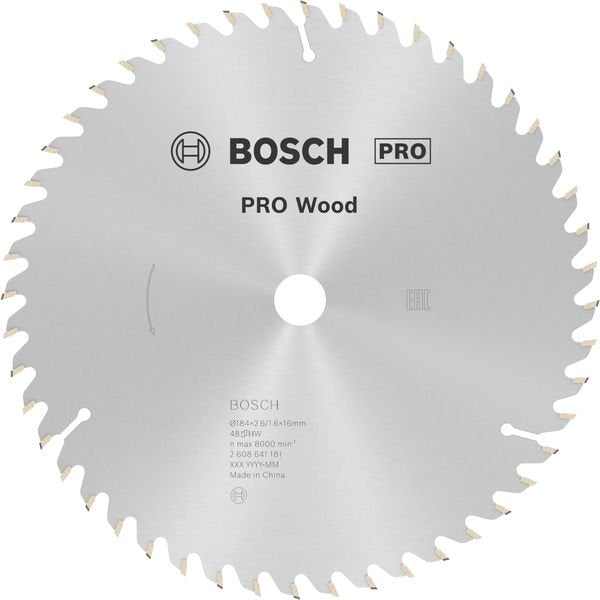 Bosch - Kreissägeblatt PRO Wood Kreissägeblatt, 2608641181 184 x 2,6 x 16 mm