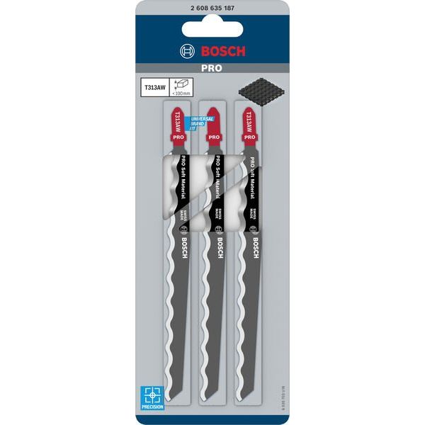 Bosch - Stichsägeblatt PRO Soft Material T313AW 2608635187 Stichsägeblatt 152