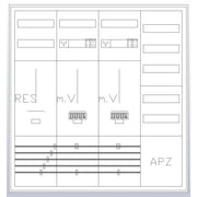 ABN - Zähler-Komplettschrank Zählerschrank S47ZA621 3Pkt 2Z 1R 1V 1APZ