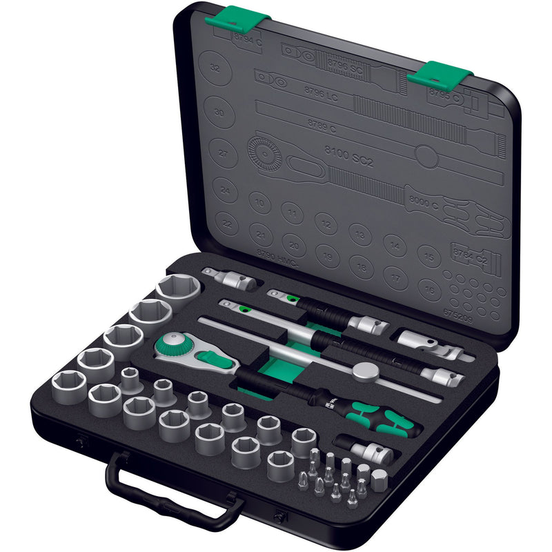 Wera - Steckschlüsselset Zyklop Speed-Knarrensatz 003645 1/2"-Antrieb, 37-tlg