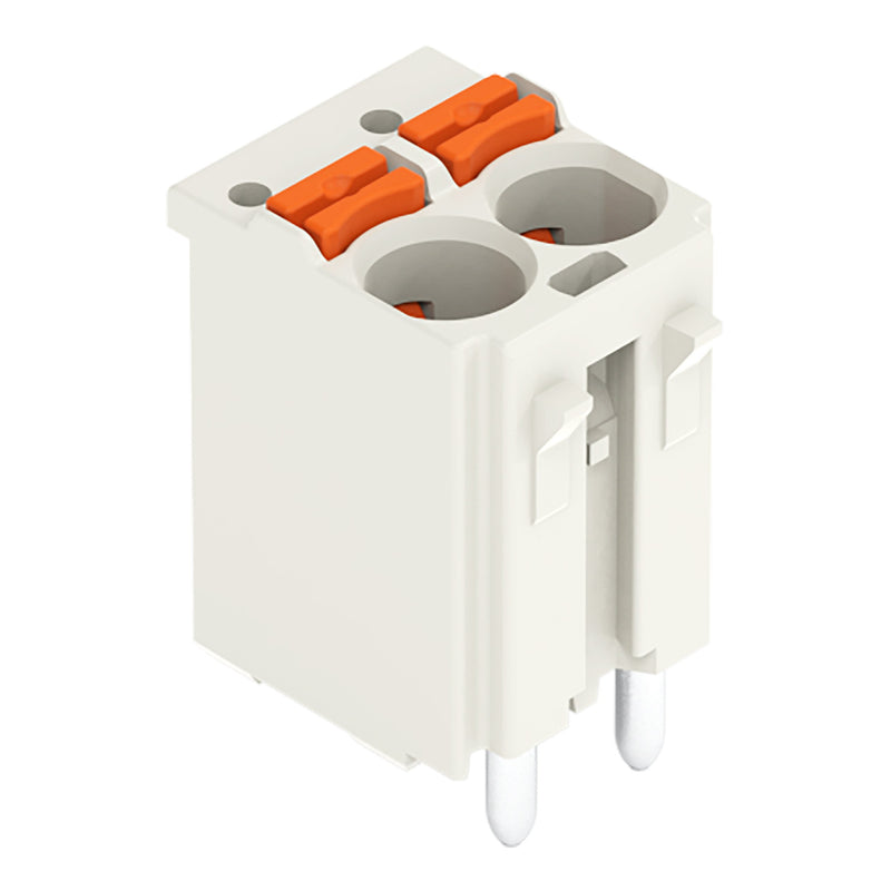 WAGO - Leiterplattensteckverbinder 1-Leiter-THR-Federleiste 2092-1172/200-000 CAGE CLAMP,lichtgrau − 200 Stück