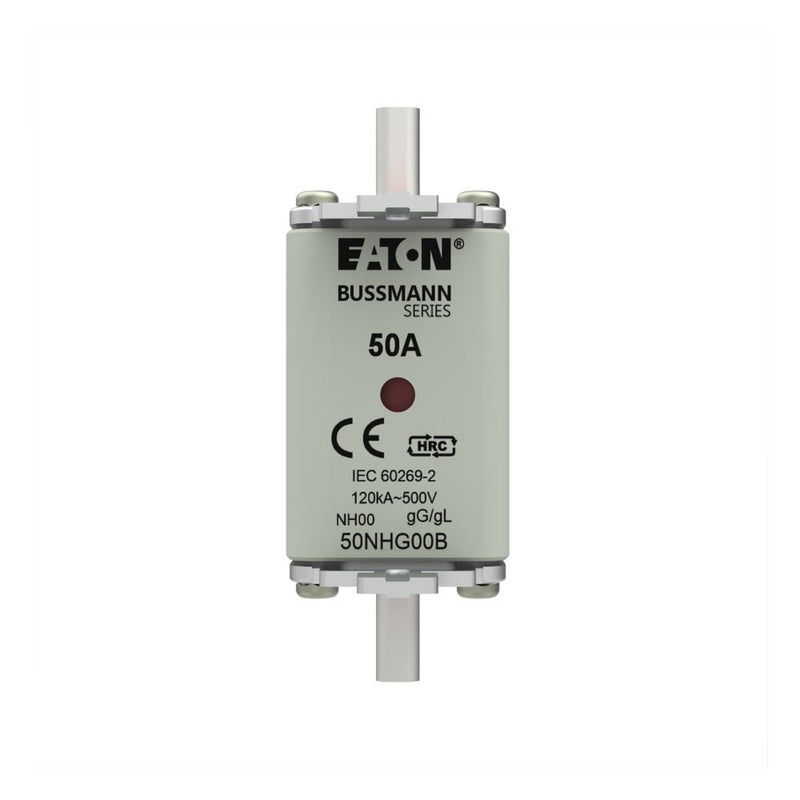 Eaton - Messersicherung Sicherungseinsatz Nieders. NH-SICHERU#50NHG00B 50A AC 500V 120kA − 3 Stück
