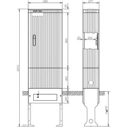 ABN - Leergehäuse Säule BH7 4 Einbaueinh. SK205A E-Cu 30x6mm