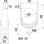 OBO Bettermann - Bügelschelle BS-U1-M-64 A4 58-64mm − 25 Stück