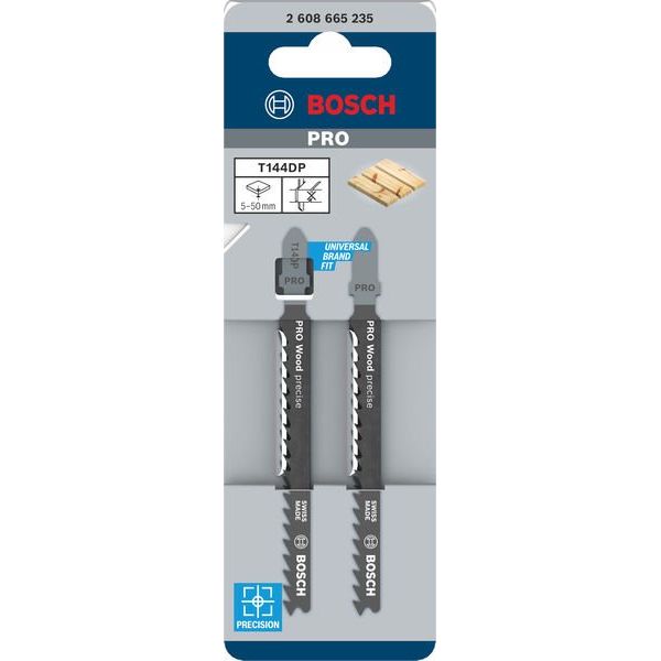 Bosch - Stichsägeblatt PRO Wood precise T144DP 2608665235VE(2) Stichsägeblatt 100 − 10 Packung