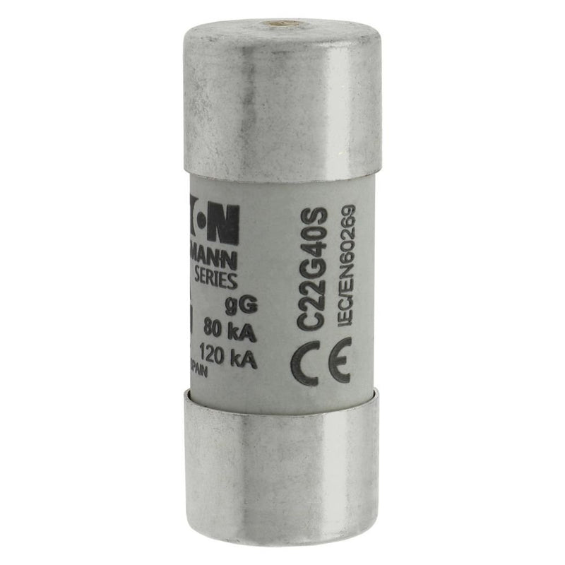 Eaton - Zylindrische Sicherung Sicherungseinsatz Nieders. CYL GG 22,#C22G40S 40A AC 690V 80kA − 10 Stück