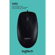 Logitech - Computermaus Maus M90 USB sw Optisch,1000dpi,3T