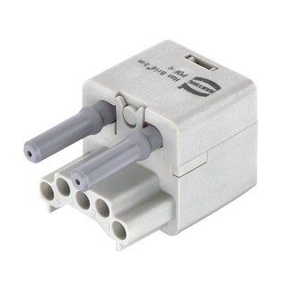 Harting - Kontakteinsatz für Rechtecksteckverbinder Einsatz Polycarbonat 09120042713 Buchse 10A RAL 7032 − 10 Stück