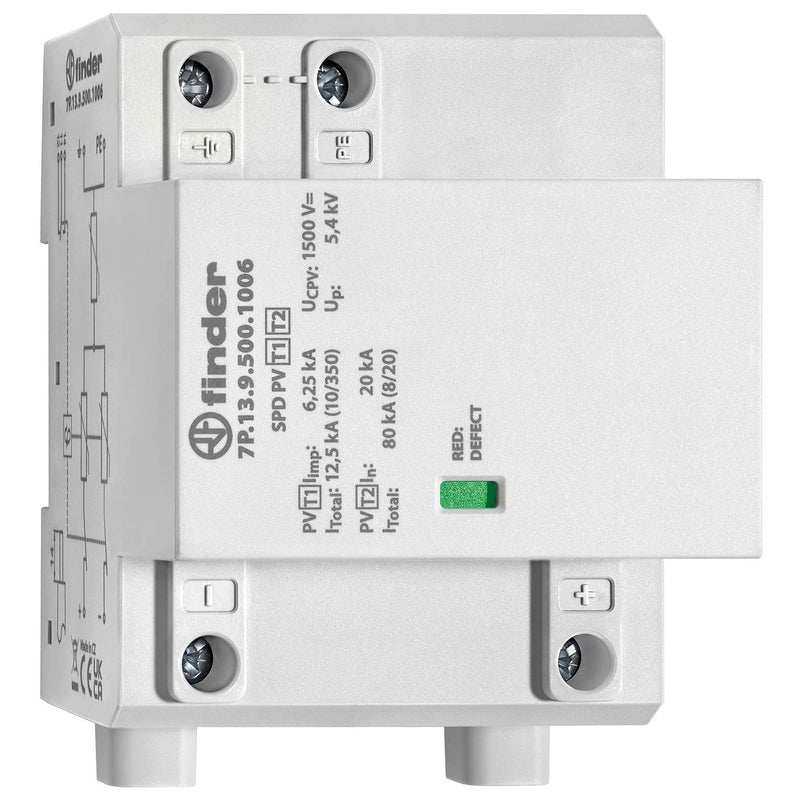 Finder - Blitzstromableiter für Energietechnik Blitz- u.Überspannungsabl. 7P.13.9.500.0006 Typ1+2, bis 1050 VDC