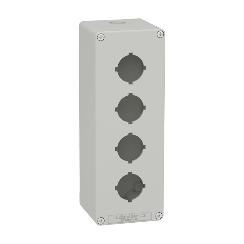 Schneider Electric - Gehäuse für Befehls- und Meldegeräte Leergehäuse XAP, Metall XAPD4604 grau, für 4x30mm