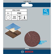 Bosch - Schleifpapier/Schleifvlies PRO F460 Schleifblatt, 125 1609200162 mm, G80, 5-tlg