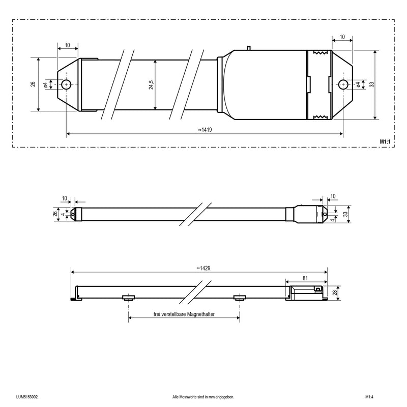 EVN Lichttechnik - Decken-/Wandleuchte LED-Sanierungsleuchte T5 LUM5153002 830, ML, 1,5m