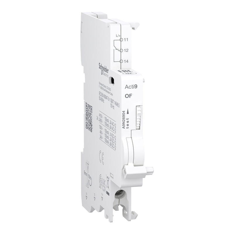 Schneider Electric - Zusatzeinrichtung für Reiheneinbaugeräte Hilfsschalter Acti9 A9N26904 100mA-6A AC/DC OF1OC